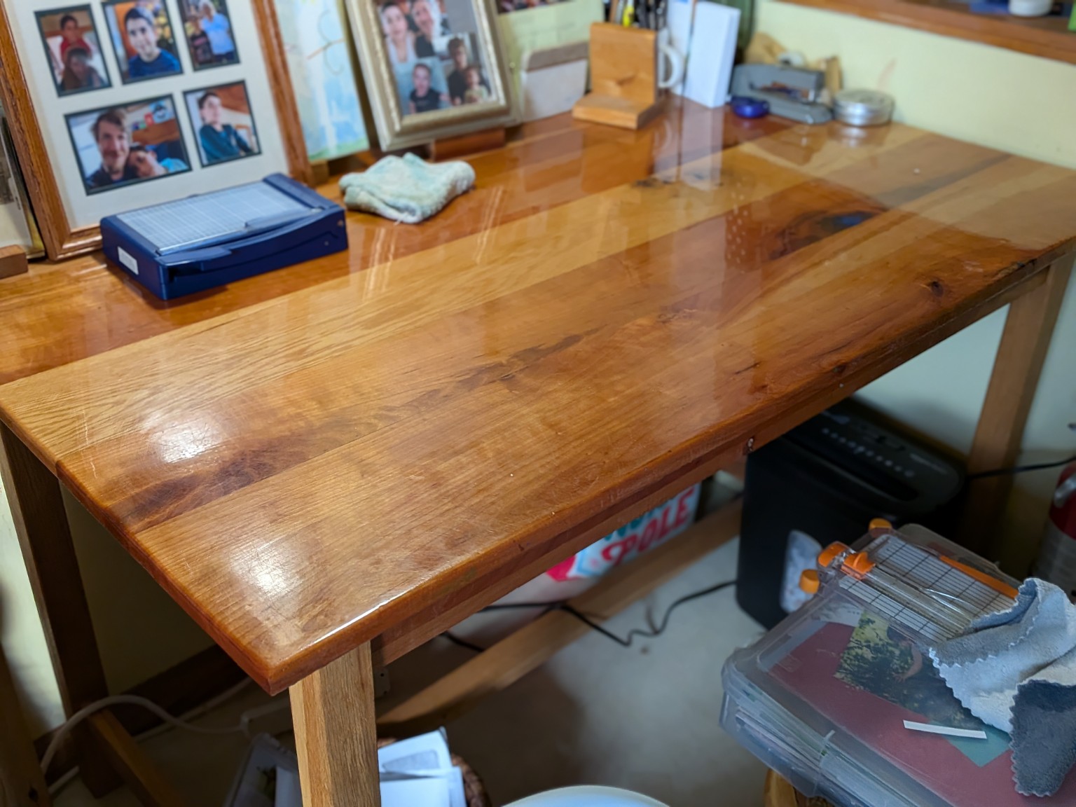 Finished custom wood worktable